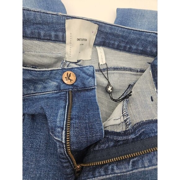 NWOT One Teaspoon High Waist Preachers Jeans Womens 26 Skinny Blue Button Ankle - Picture 5 of 5